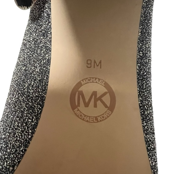 Michael Kors Mandy Sock Booties Women’s 9M Silver Stretch-Knit Ankle Boots - Picture 10 of 11